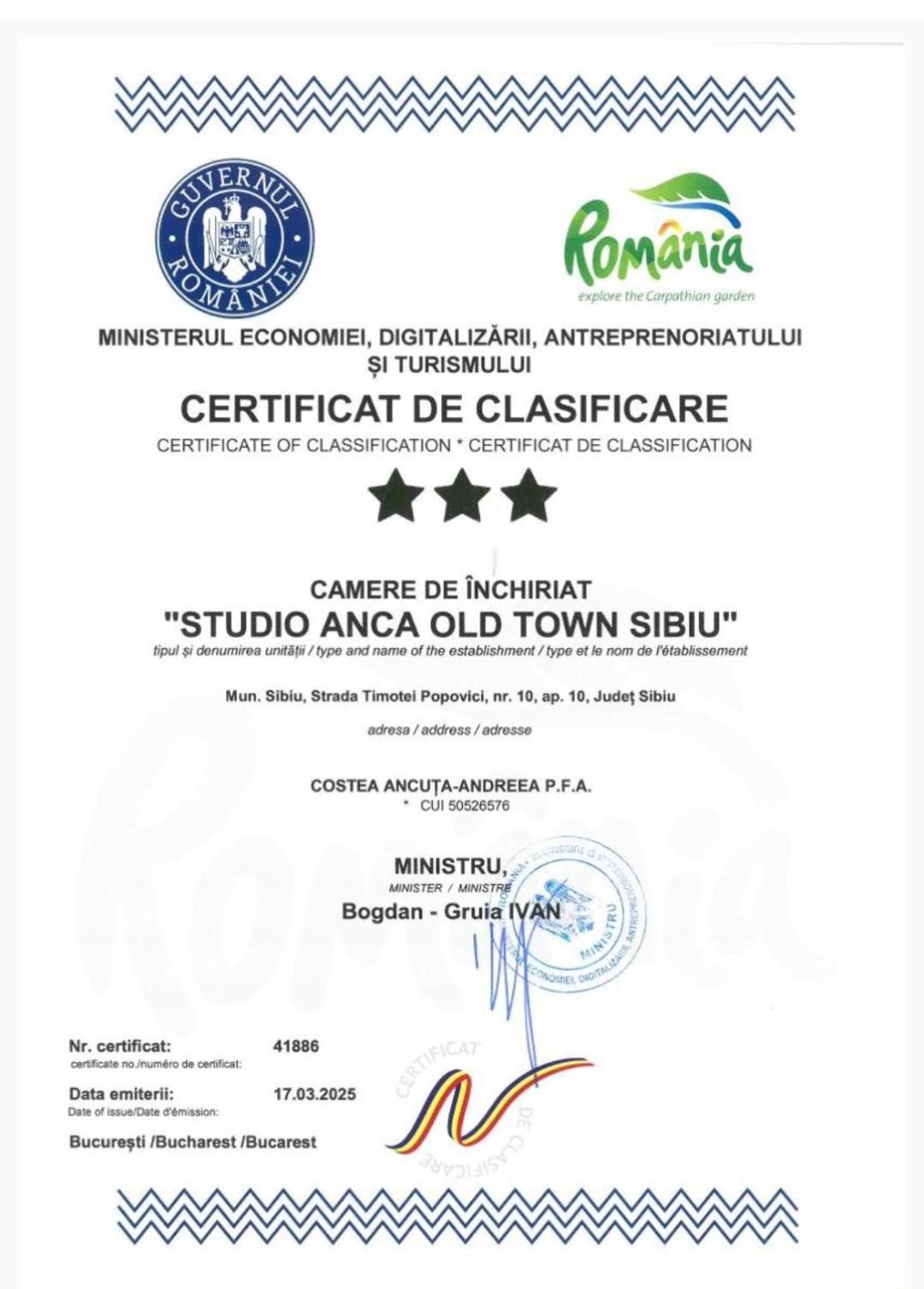 Studio Anca-Old Town Sibiu Exteriör bild